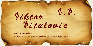 Viktor Mitulović vizit kartica